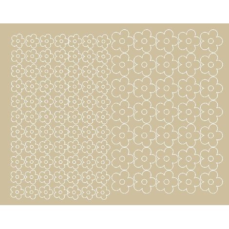Pegatinas para casco de bicicleta con diseño de flores, 112 unidades, color beige brillante.