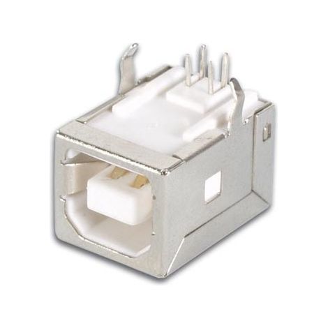USB B FEMMINA, CONNETTORE SINGOLO 90°, MONTAGGIO SU PCB