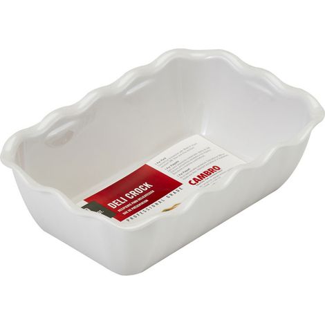 Plat rectangulaire blanc - 17.5 x 26 x 8 cm - Lot de 6 - Cambro