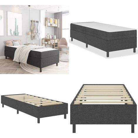 Boxspring-Bettgestell Grau Stoff 100x200 cm - Boxspringbett - Bettrahmen - Doppelbett - Grau - Stoff - Home & Living (1/5)