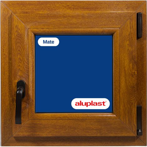 Ventana PVC Reforzado 500x500 Roble Dorado Oscilobatiente Mate (1/2)