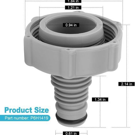 Lot de 10 Adaptateurs pour Tuyau P6H1419 – Raccord de Vidange pour Piscine – Gris, Ø 32 mm – Connecteur Adaptateur pour pompe Bestway (1/5)