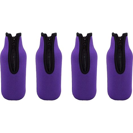 Manchon Isolant Pour Bouteille - 12 Oz - Fermeture Éclair Avant - Fond Fermé - Néoprène Épais - Lavable En Machine - 1 Pièce (1/5)
