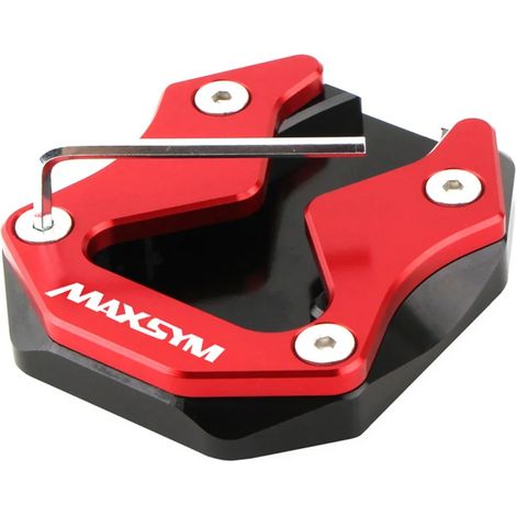 (Rouge) Compatible avec SYM MAXSYM 400 MAXSYM400 400i 2021-2023. Accessoires moto CNC neufs : béquille latérale, extension, plaque de support. maxpower (1/4)