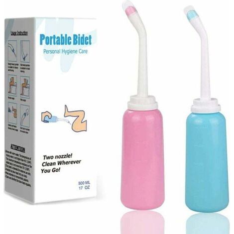 2 x bidet de voyage bidet portable avec 500 ml de grande capacité d'eau bidet de douche intime pour bébé, femme ou patients alités,Fonepro, Enlé (1/4)