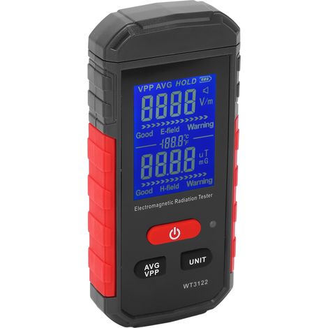 Détecteur de rayonnement WT3122, détecteur de champ électromagnétique, détecteur de rayonnement d'ondes électromagnétiques avec alarme sonore et visuelle, testeur de rayonnement pour téléphones portab (1/5)