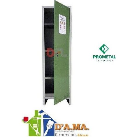 Armadio per fitofarmaci kit in lamiera zincata anta singola 50x40x179 cm con vaschetta di raccolta e chiusura a chiave (1/4)