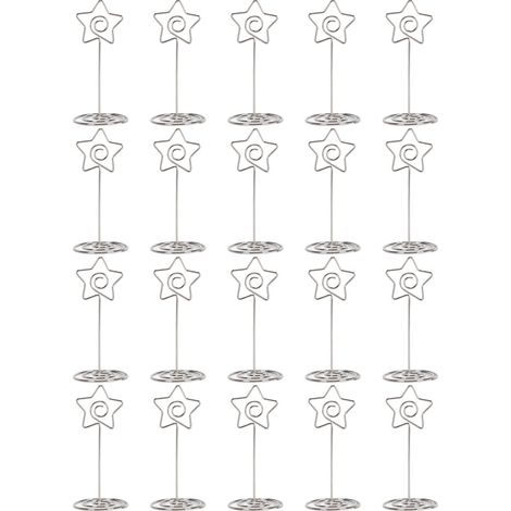 Porte-photos pour mariages, porte-cartes de table en forme d'étoile, résistants à la rouille, base robuste, fil métallique, design élégant et multifonctionnel