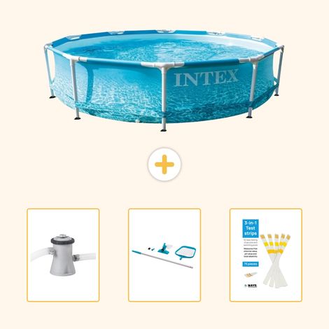 Intex Piscine Tubulaire Ronde - 305x76 cm - 4-pièces  SCB82 (1/5)