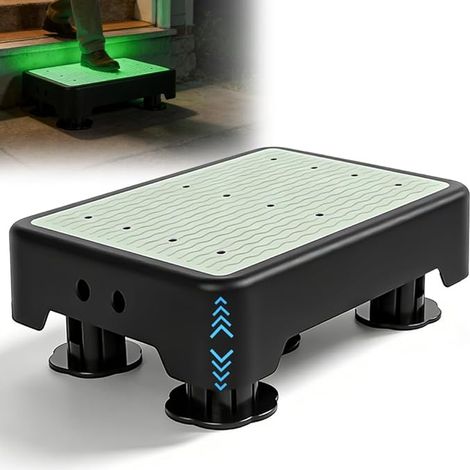 Half-Step Stool with Glow in the Dark Step, Adjustable Height 3 Levels (1/3)