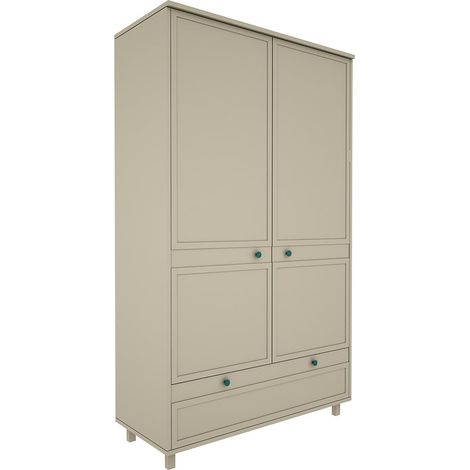 Armoire 2 portes 1 tiroir Wood Luck Gabriel - Vert Eucalyptus (1/4)