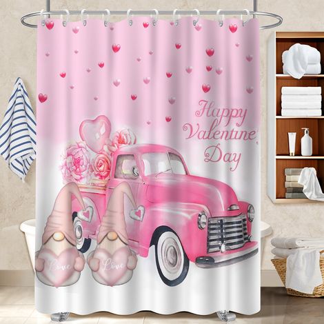Voile de douche polyester 180x180 avec anneaux rideau étanche pour une petite salle de bain (1/5)