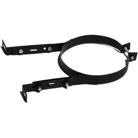 BUNTHAUS Support de Tube de Cheminée, Collier de Serrage Réglable, Collier de Serrage en Acier Inoxydable pour Conduit de Cheminée, Matériel Ménager, Sangle Murale pour Tuyau de Poêle, 125mm