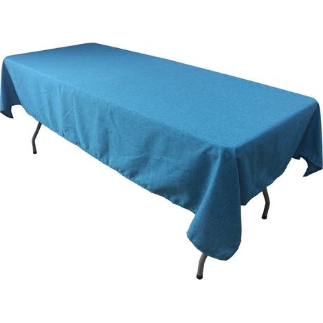 Nappe carrée 140x140cm Bleu, antitache et imperméable, Polyester
