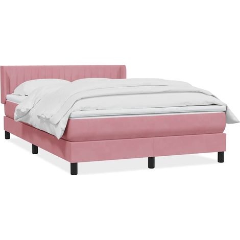 Boxspringbett mit Matratze Rosa 140x220 cm Samt