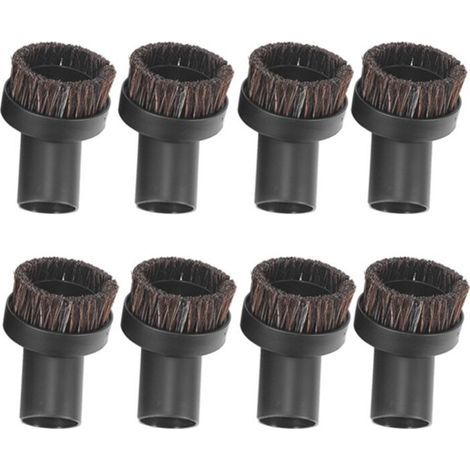 Set di 8 spazzole rotonde di ricambio per aspirapolvere con setole in crine di cavallo, per la pulizia di angoli e bordi, diametro interno 32 mm. (1/4)
