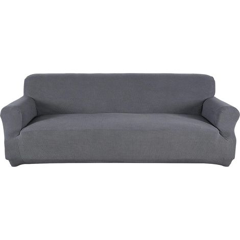 Sofabezug aus Stretch-Spandex, rutschfest, 3-Sitzer, Möbelschutz für Haustiere, Grau/Komet