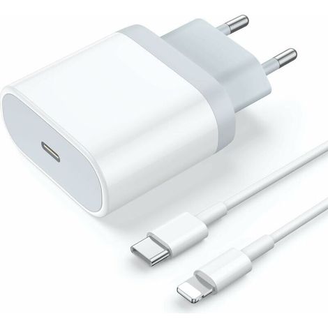 Chargeur USB C rapide 20W – Technologie PD 3.0 – Câble 1m pour iPhone 14/13/12/11/X/8/SE – Charge rapide efficace (1/4)