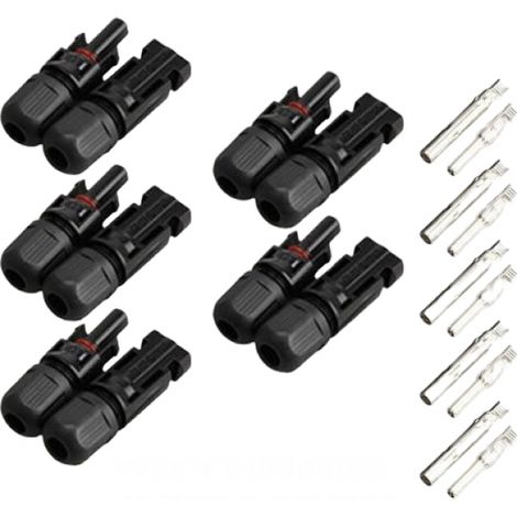 PACK 5 Machos / Hembras Conector MC4 1 A 1 para 4-mm2 IP67     IluminaShop