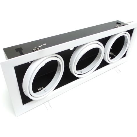 Faretto incasso Da 3 ar111 Orientabile led Portalampada Ghiera (1/3)