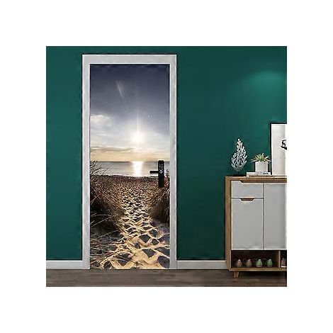 StyleR 77x200cm 3D Türaufkleber Weinkeller Fototapete Trompe-l'œil Wandaufkleber PVC Wasserdichte Tapete für Schlafzimmer Badezimmer Küche Dekoration D