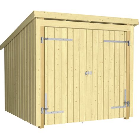 Plus Fahrradunterstand Nordic 213 x 208 cm natur mit Doppelttür (1/2)