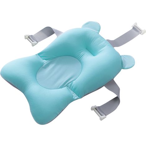 Blaue Babybadematte, sicherer Schnallenverschluss, verbesserter Auftrieb in der Badewanne, sanft zur Haut von Babys