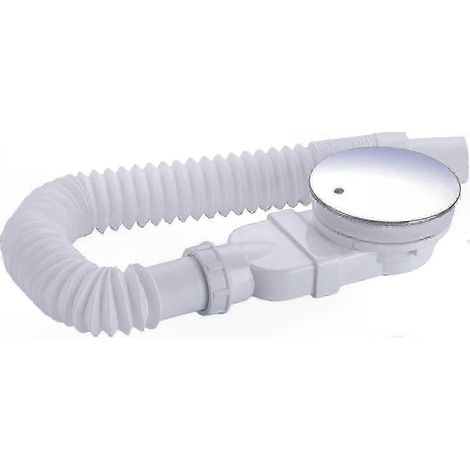 Bonnette de douche avec siphon anti-odeur - Système plat 90mm, filtre à cheveux et tuyau flexible pour receveurs de douche (1/5)