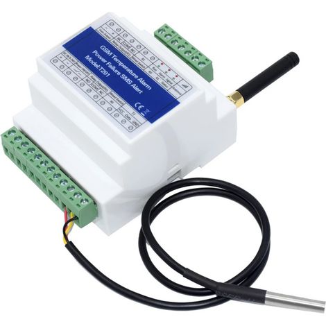 Controller di accesso GSM T201 con relè e allarmi: monitoraggio temperatura/alimentazione, 2 uscite a relè, allarme SMS per interruzione di corrente, sensore di temperatura, compatibile con 2G/3G/4G,  (1/5)
