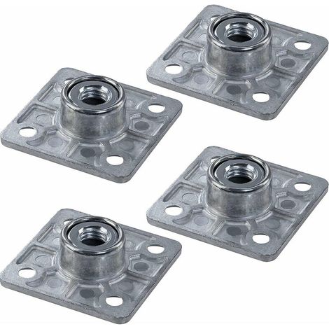 4x Plaque de fixation embase carrée 47,5 x 47,5mm avec filetage M8 pour pied de table à visser Meuble Montage Connecteur Bride Adaptateur Support Salon Cuisine Salle à manger Bureau (1/4)