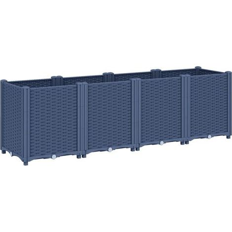 Pot de fleurs bleu-gris, 160 x 40 x 53 cm, PP