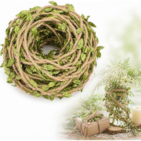 10m Guirlande de Lierre Artificiel, Ruban Décoratif Feuilles Vertes en Soie, Plante Simulation pour Mur Mariage Fête Décoration (1/5)