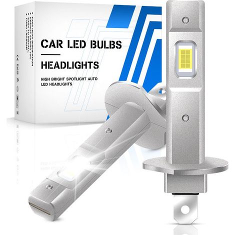 Ampoule H1 LED,Améliorer 100W 22000LM 6000K Blanc Froid 400% Super Bright LED H1,Kit De Conversion de Voiture,2 Ampoules H1 (1/5)