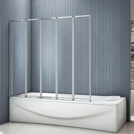1200x1400mm Eletro off white( not pure white/ not chrome) framed 5 Folding Pivot Shower Bath Screen
