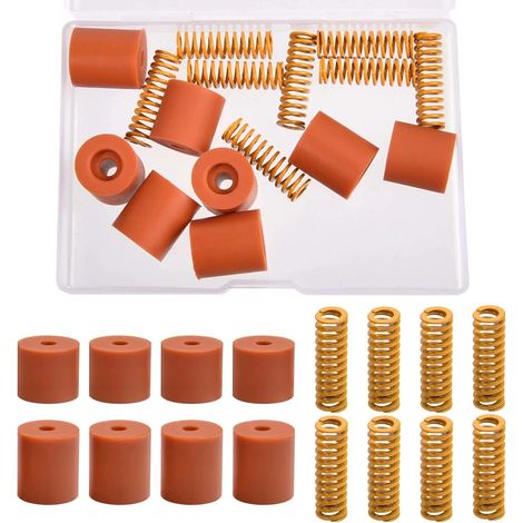 Imprimante 3D Pièces de nivellement de lit chauffant, colonne en silicone, support de lit solide 18mm, 16mm, 16 pcs, outil de lit chaud stable à ressort pour Cr-10 Ender 3 Bottom Connect (1/5)