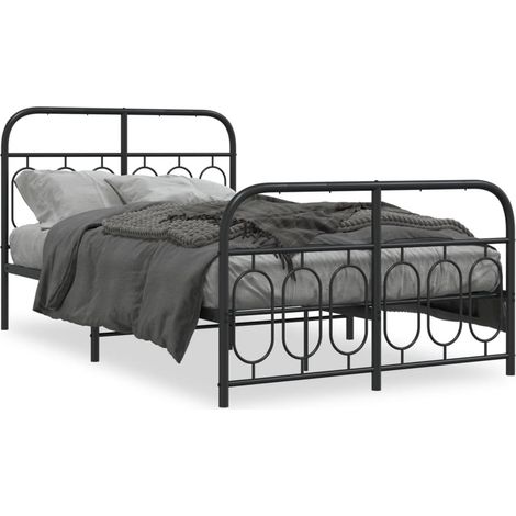 Maison Exclusive - Cadre de lit métal sans matelas avec pied de lit noir 120x190cm (1/5)