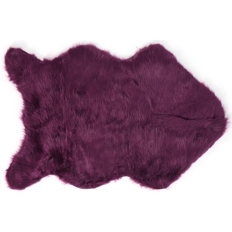 Tapis en Fausse Fourrure Mouton Doux - Décoration Salon Chambre Couloir Violet (1/5)