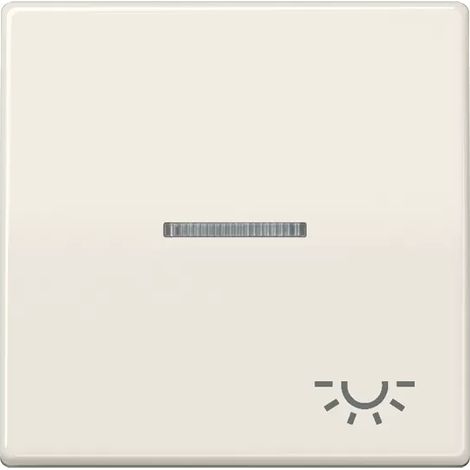Jung Wippe 1fach, Symbol Licht, mit Lichtleiter, Duroplast, Serie AS, weiß AS 591 KO5L (1/2)