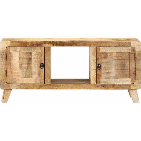 Meuble TV,Banc TV,Armoire TV 105x46x32 cm bois massif de manguier brut CFW196744 (1/5)