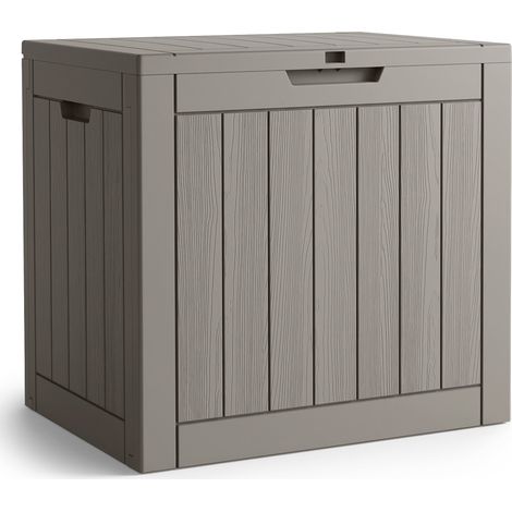 Arcón de jardín impermeable 117L contenedor exterior balcón terraza plástico polipropileno gris (1/5)
