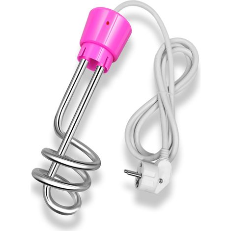 Chauffe-eau électrique 3000W avec tension d'immersion, chauffe-eau de piscine, chauffe-eau portable, adapté aux bassins, seaux,Modèle de mise hors tension automatique à 70 degrés(rose) (1/2)