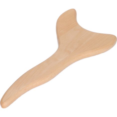 Raclette de hêtre en bois massif, outil de massage Gua Sha raffiné pour cou, corps et méridiens, planche de grattage naturelle. (1/5)
