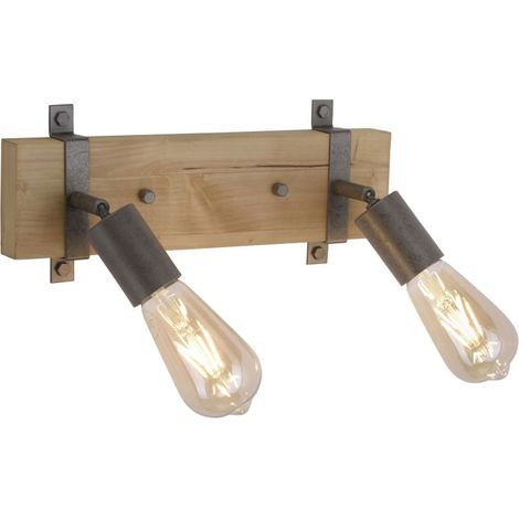 JustLight 2er Spot Slat holz-metall 39 x 15,5 cm E27, max. 40 W Spots (1/3)