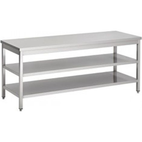 Table Inox Professionnelle Double Etagère - Gamme 700 - Combisteel