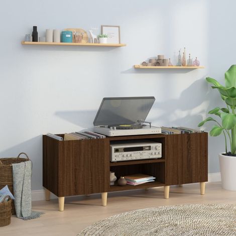 Meuble tourne-disque - vidaXL Armoire à disques chêne marron 121x38x48 cm bois d'ingénierie - Meuble TV (1/5)