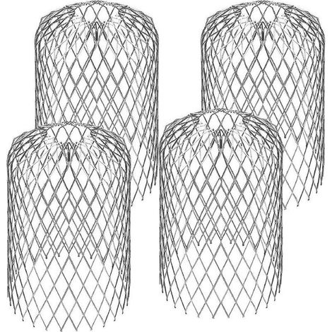 4 Pièces Grille de Gouttière Aluminium 8-15cm Anti-Rouille Filtre Étanche Robuste Durable pour Tuyau Descente Maison Avant-Toit