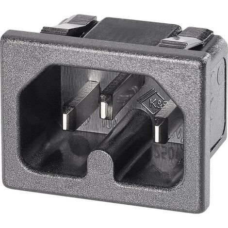 Connectique pour appareils chauffants série (connecteur réseau) 42R K & B 42R023211V01 embase mâle verticale Nombre total de pôles: 2 10 A noir 1 D76327 (1/5)