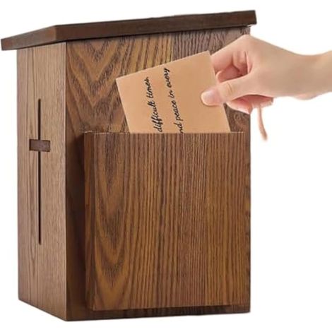 Boîtes À Offrandes D'Église Modèle Mural En Bois Verrouillable (1/5)