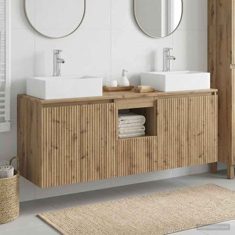 vidaXL Bathroom Cabinet Set 3 pcs Artisan Oak 129 x 41 x 79.5 cm (1/5)