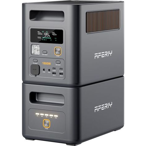 Tragbares Stromaggregat - AFERIY - Erweiterbare Kapazität 2048Wh - 1800W - Schnelles Laden